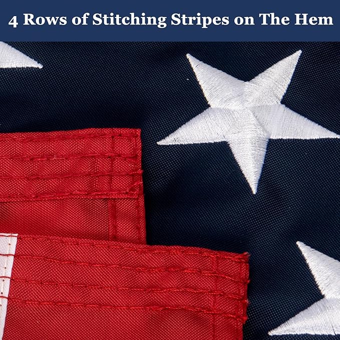 420D American Flags for Outside 3x5 Ft. American Flags 3x5 Ft Outdoor Heavy Duty. Indestructible US Flags with Embroidered Stars, Sewn Stripes, Brass Grommets and Vivid Colors.