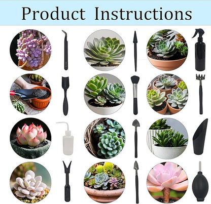 13Pcs Succulent Tools Set Mini Garden Tool Kit Transplanting Tools for Succulent Care Miniature Gardening Plant Watering Houseplant