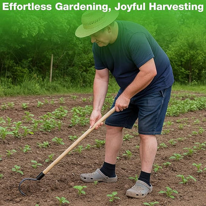 Long Handle Weeder Hook Garden Weeder Tool Versatile Cultivator Garden Tool 54 Inch Hardwood Handle with 8 Inch Alloy Steel Blade for Gardening, Yard, Lawn, Patio Digging, Edging and Planting