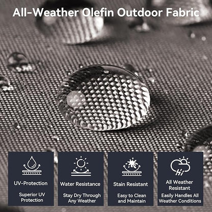 Luxury High Back Outdoor Furniture with 6-Inch Thick Cushions, Patio Furniture Set with Swivel Chairs, 5 PCS Wicker Conversation Set for Porch, Balcony, Deck and Yard
