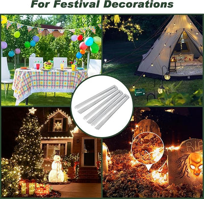 FEED GARDEN 6 Inch 100 Pack Galvanized Landscape Staples Plant Cover Stakes 11 Gauge Tent Stakes Garden Stakes Landscaping Fabric SOD Pins Yard Stakes for Decoration Weed Barrier Fabric