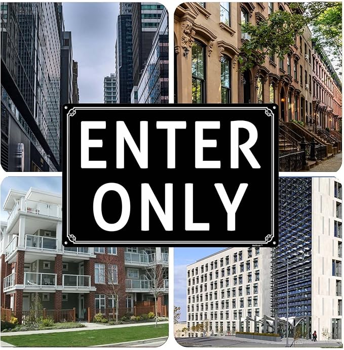 12x16" Enter Only- Do Not Enter Parking Lot Sign - High-Intensity Grade Aluminum, Weatherproof & Fade-Resistant, Ideal for Outdoor & Indoor Use - Curbside Sign