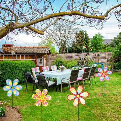 4PCS Wind Spinners for Yard and Garden, Lawn Yard Decorations Pinwheels Colorful Whirligigs Windmill Kids Toys for Outdoor Decor
