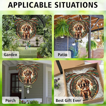 Bloodhound Dog Ears Wind Spinner, Bloodhound Wind Spinner Hanging for Yard and Garden V02