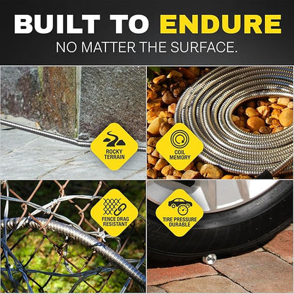 BIONIC STEEL 10Ft Short Garden Hose, 10 Ft x 5/8 In. Connector Hose for Reel, Leak Proof Connection, Heavy Duty, Non Kinking, Flexible, Hose Extension