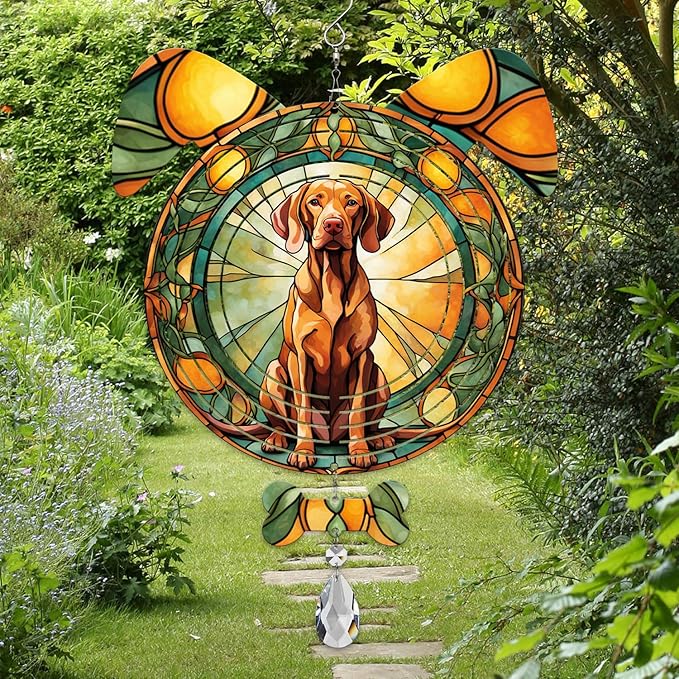 Vizsla Dog Ears Wind Spinner, Vizsla Wind Spinner Hanging for Yard and Garden V02