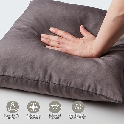 Outdoor Pillows Set of 2, 22''×22''Waterproof Throw Pillow for Patio Furniture, Feathers and Down Filled Outside Decorative Pillows Inserts for Garden, Porch Swing, Couch and Sofa