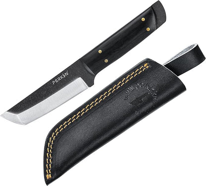 Perkin Handmade Fixed Blade Hunting Knives with Sheath-Full Tang Bushcraft Fixed-Blade Tanto Knives for Outdoor, Camping, Survival Tactical, Fighting, Hiking, Skinning, Hunter-Unisex Adults