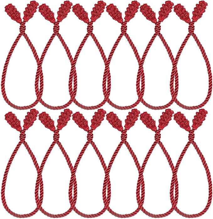 Shappy 12 Pieces Christmas Garland Banister Ties Christmas Decorative Reusable and Flexible Twist Ties for Garland, Banister Home Decoration (Red)