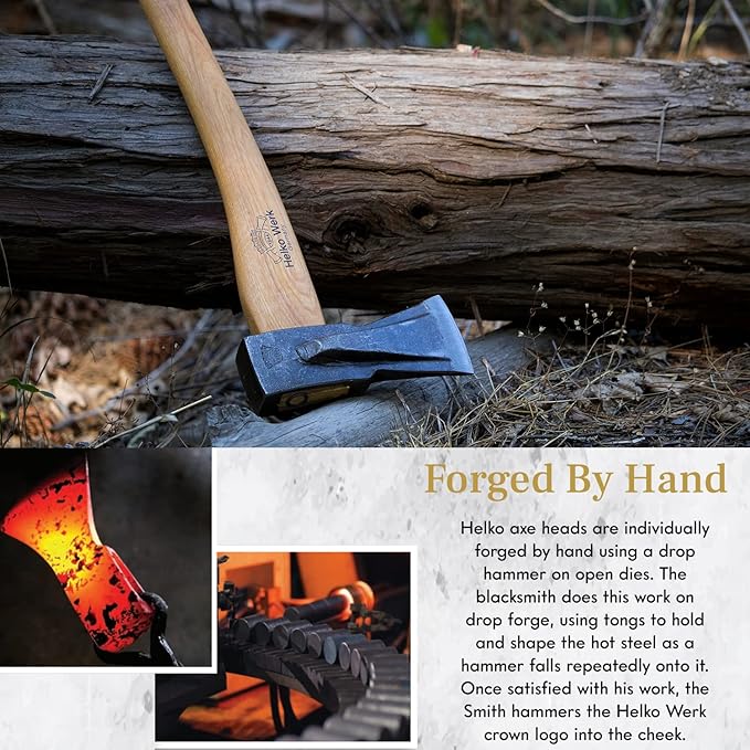 1844 Helko Werk Germany Traditional Spaltaxt - German Splitting Axe, Made in Germany Wood Splitter and Wood Splitting Axe Midsize Medium Splitting Axe - Head 4.5 lbs, Handle 28 in. (Spaltaxt) #13582