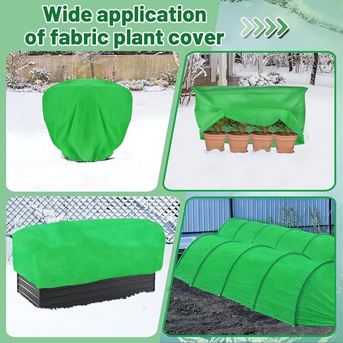 Alphatool 2.0oz/yd² Plant Covers Freeze Protection - 10 x 30 ft Easy of Use Green Winter Plant Frost Blanket Shield for Raised Beds, Reusable Garden Fabric Cloth Floating Row Cover for Outdoor Plants
