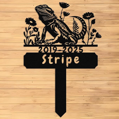 Custom Lizard Grave Marker,Personalized Pet Gecko Memorial Garden Stake,Pet Memorial Gift,Remembrance Stake,Loss of Lizard Gecko Iguana,Sympathy Sign Lizard 16inch