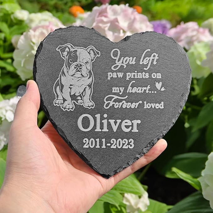 Bulldog Memorial Stone, Bulldog Statue, Bulldog Memorial Plaque, Bulldog Memorial Gifts, Bulldog Loss Sympathy Gift, in Memory of Bulldog