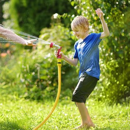 Solution4Patio Yellow Garden Hose 3/4 in. x 50 ft. -Heavy Duty Durable Flexible Lightweight Water Pipe-Brass Aluminum Ends for Household & Commercial Use -Kink Free, No Leaking, Male/Female Fittings