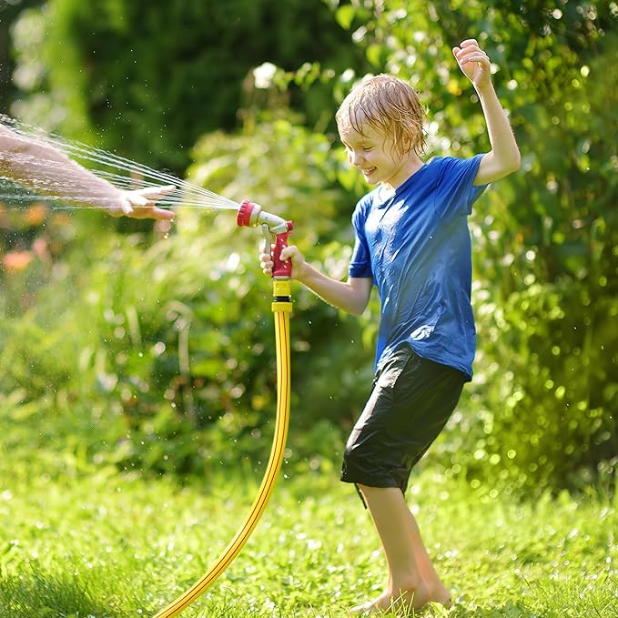 Solution4Patio Yellow Garden Hose 3/4 in. x 25 ft. -Heavy Duty Durable Flexible Lightweight Water Pipe-Brass Aluminum Ends for Household & Commercial Use -Kink Free, No Leaking, Male/Female Fittings