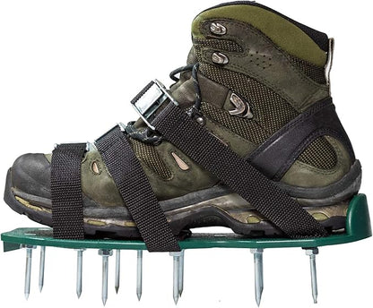 Lawn Aerator Shoes w/Metal Buckles and 3 Straps - Heavy Duty Spiked Sandals for Aerating Your Lawn or Yard