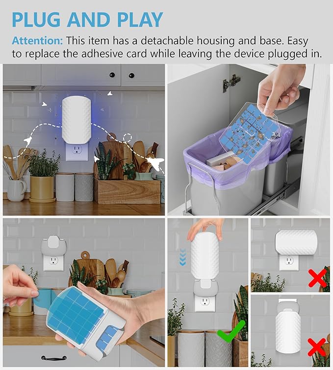 5PCS Refills for WowCatch Flying Insect Trap N386E, Original Super Sticky Cards, High Efficiently Stick Fruit Flies, Gnats, Moths, and Houseflies (Refill Only)