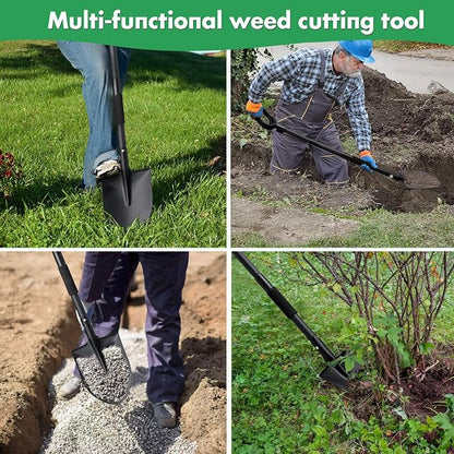 31-Inch Metal Garden Digging Shovel, Black, Ergonomic D-Grip Handle, Ideal for Gardening, Camping, Beach, Snow Removal