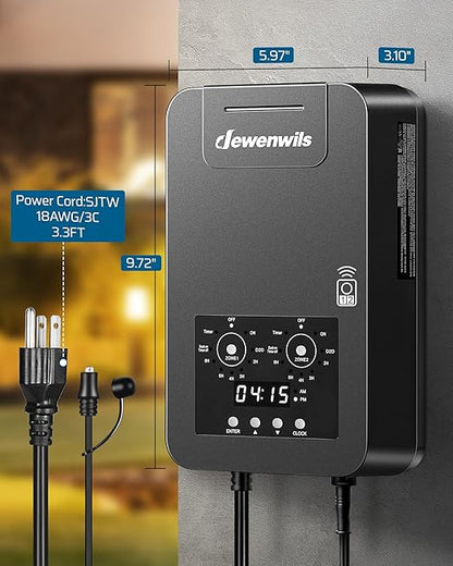 DEWENWILS 300W Low Voltage Landscape Transformer with 2 Zones, 120V AC to 12V DC, Low Voltage Transformer with Remote, Photocell Sensor & Timer, Outdoor Landscape Lighting for Spot Light Steplight