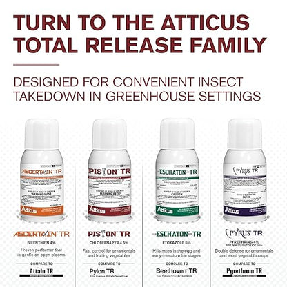 Atticus Piston TR Greenhouse Fogger (12 Pack) - Total Release Chlorfenapyr Insecticide/Miticide - Controls Mites, Thrips, Caterpillars, and Adult Fungus Gnats