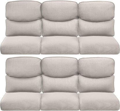 Pop 22x25/22x24 Outdoor Furniture Cushions Set of 6 - Comfortable Patio Chair Cushion for Rattan Wicker Dining Rocking Swivel Chairs Loveseat Couch L-Shape Sectional Sofa - Beige/Smile