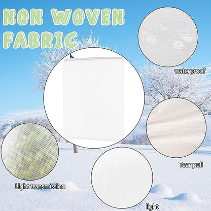 2 Packs Plant Cover, 7 Ft x 6 Ft Frost Winter Protection Tree Wrap Bag, Cold Weather Protection Cloth Cover Outdoor for Growing Season Extension and Freezing Protection