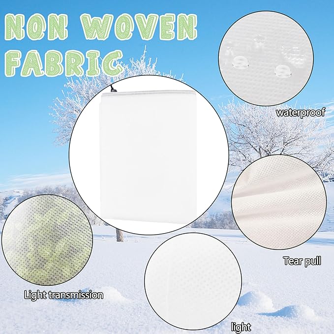 Freeze Protection Plant Cover, 84" x 72"Frost Winter Protection Tree Wrap Bag, Cold Weather Protection Cloth Cover Outdoor for Growing Season Extension and Freezing Protection