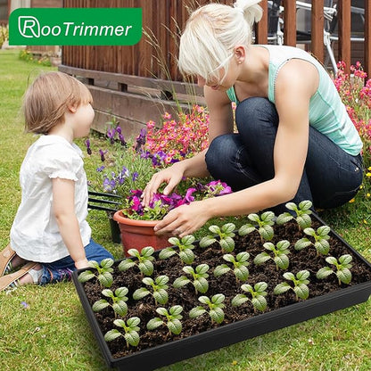 Seed Starter Kit - 10 Pack 1020 Seed Trays with 2 Seedling Heat Mats for Plants (10"x20.5"), Complete Seed Germination Kit for Indoor Gardening, Greenhouse Accessories Gardening Gifts