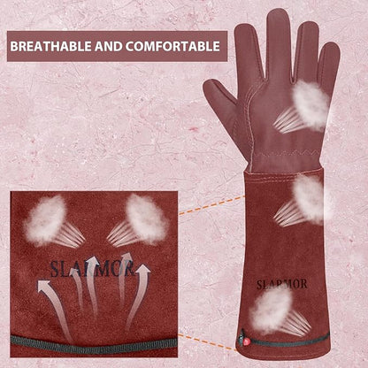 Long Gardening-Gloves Women/Men-Thorn proof Rose Pruning Heavy Duty Gauntlet-XL