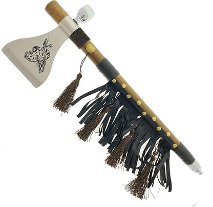 PS 19" Tomahawk Axe Hatchet with Pipe Function. for Camping, Home Decoration, Outdoor Sports Uses