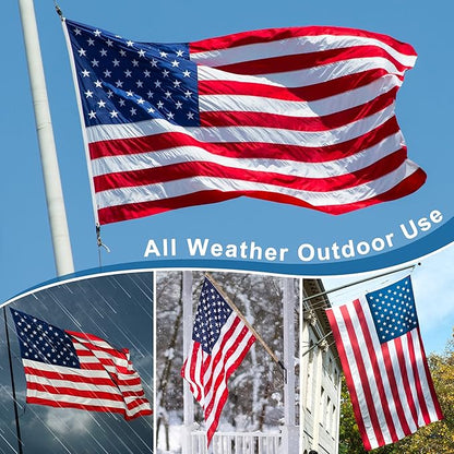 XIFAN Premium American Flag 3x5 Outdoor, Heavy Duty 210D Tough Polyester, Long Lasting US Flags for High Wind Outside with Embroidered Stars, Sewn Stripes, Brass Grommets