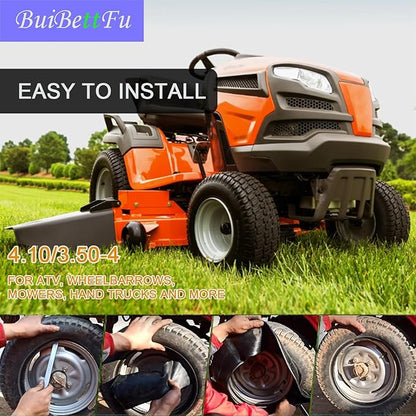4.10/3.50-4 Tire Inner Tube with TR-87 Bent Valve Stem - Heavy Duty Replacement for Garden Carts,Golf Cart, Wheelbarrows, Hand Trucks, Lawn Mowers, Hand Trucks and More (2/Pack)