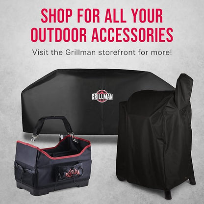 Grill Cover by Grillman, Black, 49 Inch, BBQ Outdoor Grill Covers, Charcoal & Gas Grills, Waterproof, Rip-Proof, Weather-Resistant, Anti-UV, Barbecue Cover for Weber, Genesis, Charbroil, Nexgrill, etc