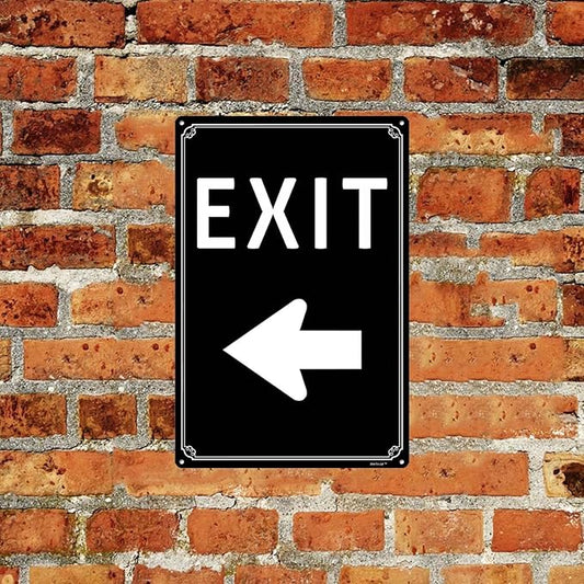 12x16"Exit Sign with Right Arrow - High-Intensity Aluminum Parking Lot Sign, Weatherproof & Fade-Resistant, Ideal for Outdoor & Indoor Use - Curbside Sign