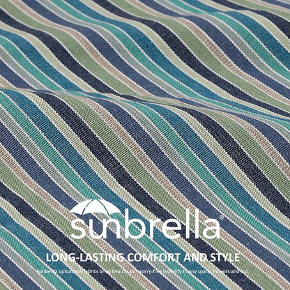 Sunbrella Square Corner Seat Cushions, 19" x 19" x 3", Set of 4, Indoor Outdoor Water Repellent Universal Chair Pads with Ties for Patio Furniture, Garden Dining Chairs, Swell Turquoise