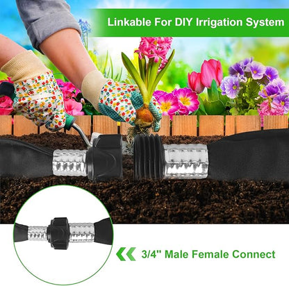 Flat Soaker Hose 25FT for Efficient Watering Tree Durable Double Layer Design for Gardens Lawns and Vegetable Fields (25FT)