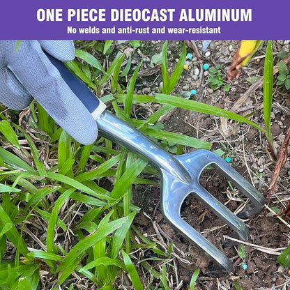 Gardening Tool Set, 9-Piece Heavy-Duty Aluminum Garden Tools with Non-Slip Handles and Large Tool Bag with Storage Pockets, Durable Hand Gardening Tools - Perfect Gardening Gift for Men and Wome