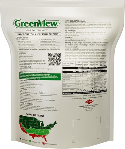GreenView Pure Grass Seed Turf Type Tall Fescue Sun & Shade Blend, 7 lb. Bag – Covers up to 1,750 sq. ft.