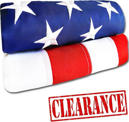 American Flag - Heavy-Duty US Flag - Embroidered Stars - Nylon USA Flag Built for Outdoors - Sewn Stripes - UV Protection - Brass Grommets (3x5 ft)