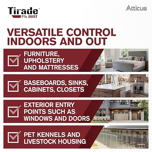 Atticus Tirade 1% Dust Insecticide (1.25 lb) - Ready-to-Use Insect Killer - Indoor and Outdoor Control of Ants, Bees, Wasps, Hornets, Cockroaches and Many Other pests