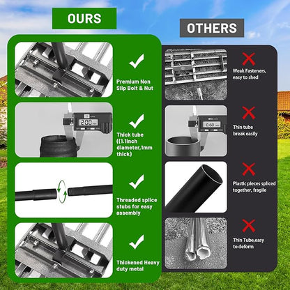 Lawn Leveling Rake 34"x9.5",Lawn Leveling Tool with 68" Long Adjustable Stainless Steel Handle for Leveling Soil,Grass,Sand or Dirt,Heavy Duty Lawn Leveler for Backyard,Garden,Golf Course,Farm,Pasture