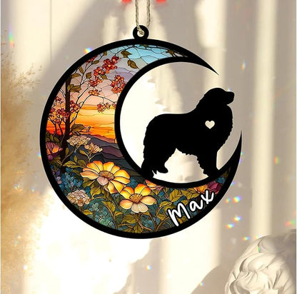 Personalized Dog Memorial, Custom Name Great Pyrenees Dog Christmas Ornament with Name, Custom Breeds, Pet Loss Light Catcher, Gifts for Lovers Loss of Pet Sympathy on Mothers Day Christmas