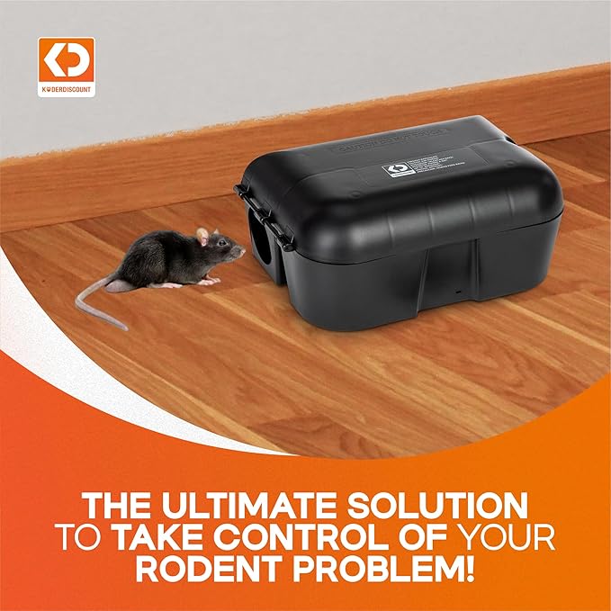 2 Contractor-Grade Rat Bait Station – Extra Tough, Rugged & Weather-Resistant Lockable Box with Key, Tamper-Resistant Dual Entry, Fits Blocks/Pasta/Grain Baits or Snap Traps – Indoor/Outdoor.