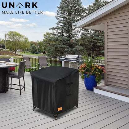 Patio Wicker Side Table Cover, Suitable for 3-Piece Outdoor Wicker Patio Bistro Set Side Table, Waterproof Square Patio Small Side Table Cover 22 W x 22 D x 18 H inches Black