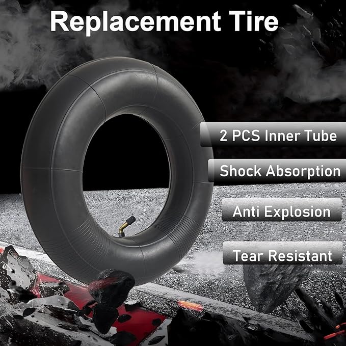 2-Pack 4.10/3.50-5 Inner Tube 11x4.00-5 4.10-5 3.50-5 Tube Bent Valve Stem for Wheelbarrows, Mowers, Hand Trucks and More