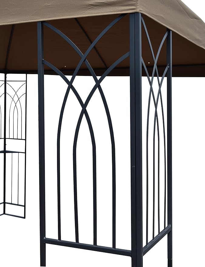 APEX GARDEN Symphony II 10 Ft. x 10 Ft. Gazebo w/Net/Privacy Curtain/Planter Holders