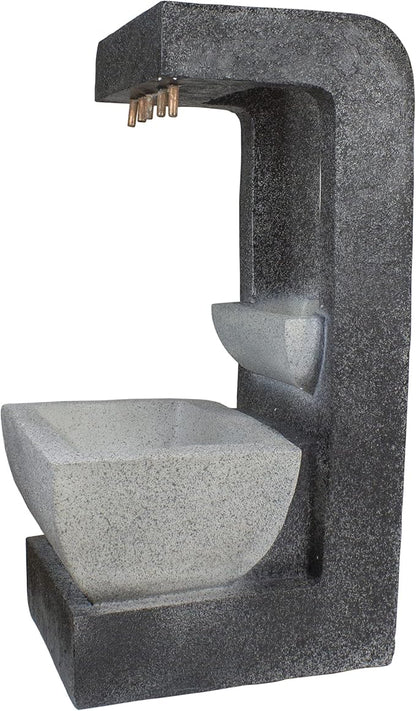 LED Lighted Rainfall Outdoor Water Fountain with Planter - 26"