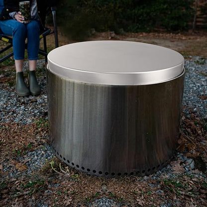VEVOR Fire Pit Cover Lid, Compatible with The Solo Stove Bonfire 20" Portable Firepit Spark Screen,Stainless Steel Metal Cover, Wood Burning and Camping Stove Accessory, for Outdoor Patio Backyard