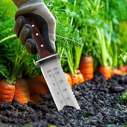 Namibagata Japanese Steel Straight Garden Knife, Insulation Knife use for Digging, Weeding knives, Planting Knives & Sod Cutter | 12" Stainless Steel with Cutting Edge, Full-Tang walnut Wood Handle with Sheath