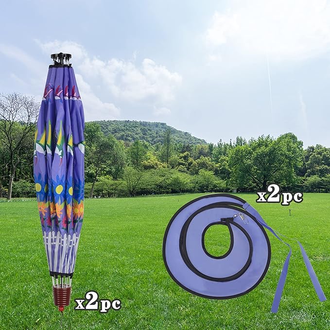 Giant Hummingbird Hot Air Balloon Garden Wind Spinners Large Pinwheels Whirligigs Windmill Toys for Kids Yard Decor Lawn Decorations Outdoor Whirlygig Windmills Wind Twister Everyday 59" L 2Pack